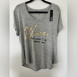 Apt. 9 Gray Tee with Gold Script